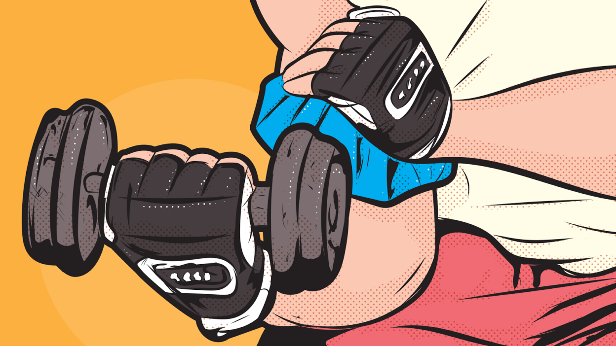 illustration of a person lifting weights