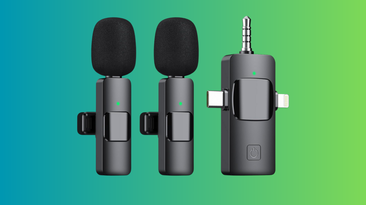 EJCC Wireless Microphone on a gradient background