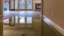 standing water on the floor of an empty house