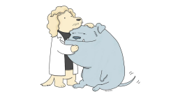 You Are Good podcast logo: Cartoon image of two anthropomorphic dogs hugging