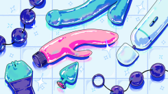 An illustration depicting various sex toys