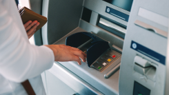 woman using an ATM