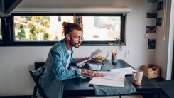 Young professional organized working