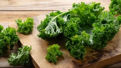 Kale lying on a cutting board