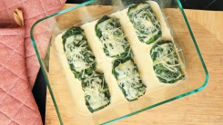 Swiss capuns dumplings in a baking dish