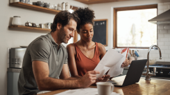 Couple going over taxes