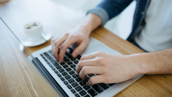 Man working on laptop