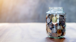 jar full of loose coins