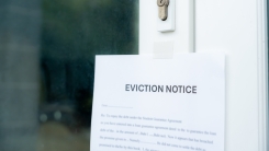 Eviction notice on door