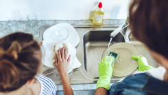 couple doing dishes