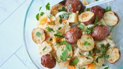 Potato salad in a bowl.