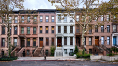 Row of historic brownstones in NYC