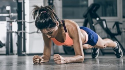 woman doing a plank