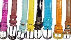 A collection of colorful belts