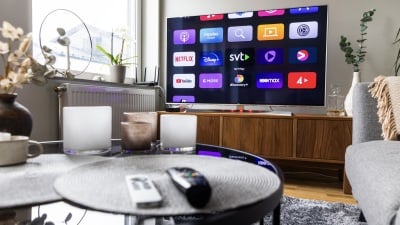 smart tv in a living room