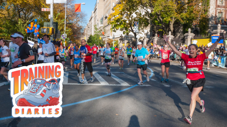 A scene of runners at the finish line of a race