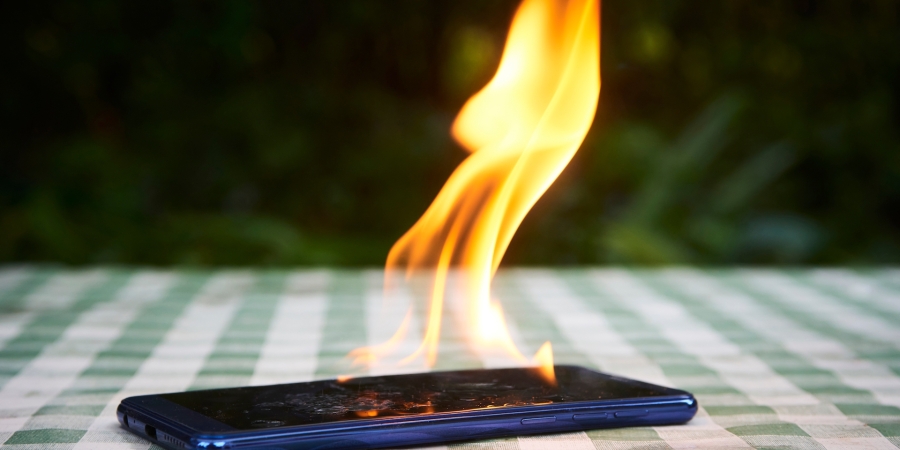 Phone on fire