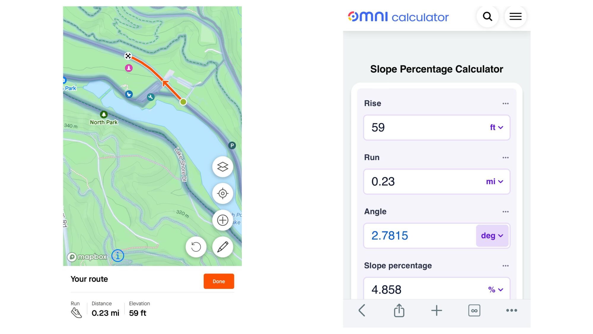 Strava and Rise Over Run screenshots