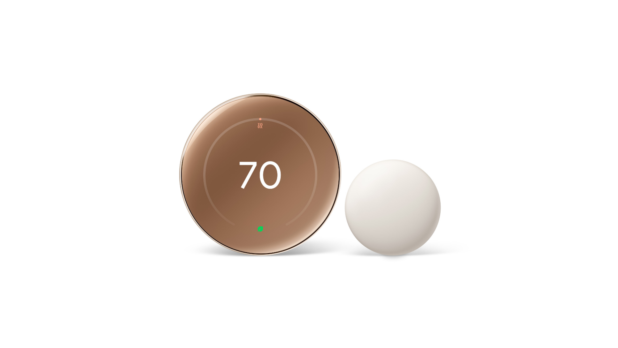 Nest Learning Thermostat next to temperature sensor